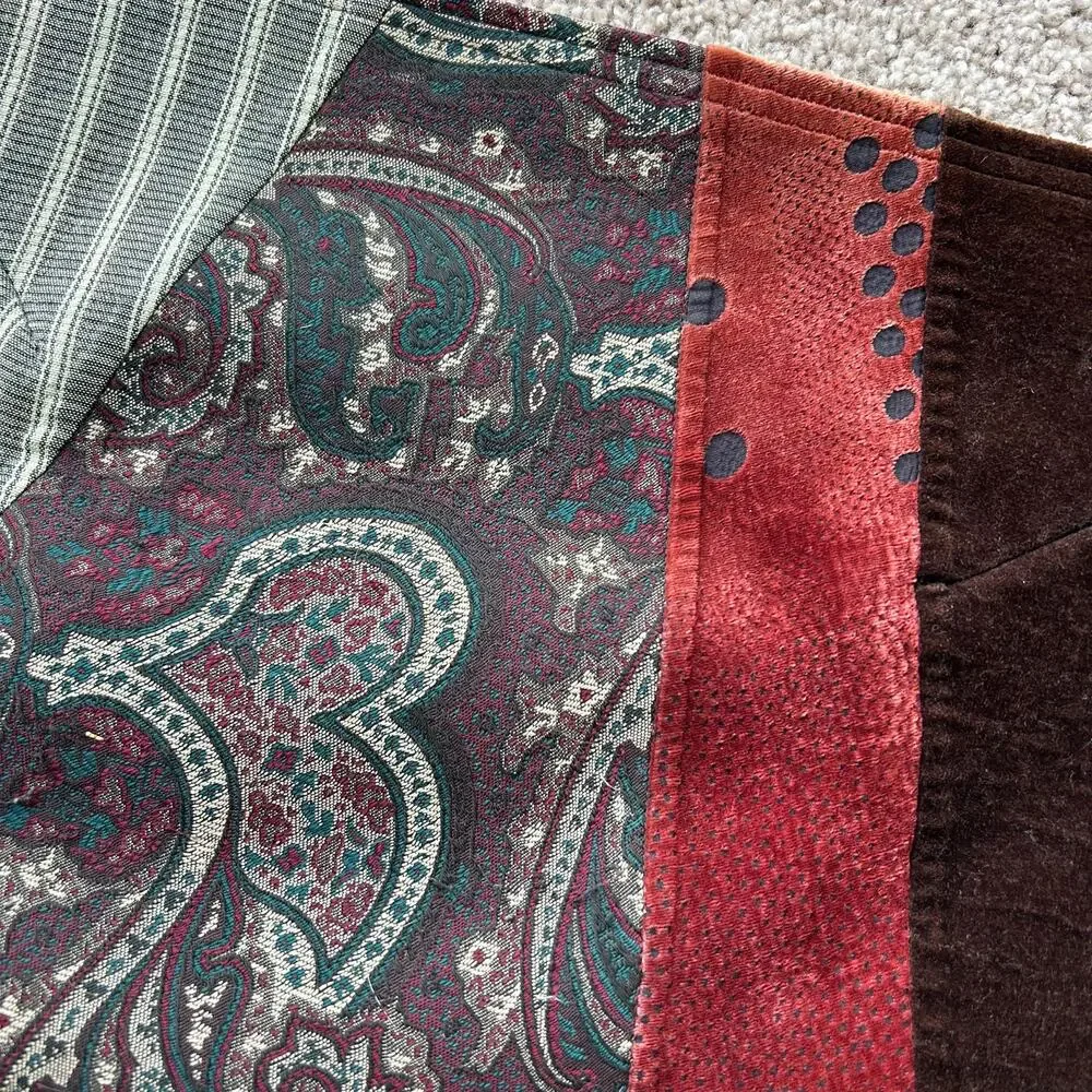 90s Vintage Oversized Hobo Shoulder Pag Purse Patchwork Boho Silk Velvet Large